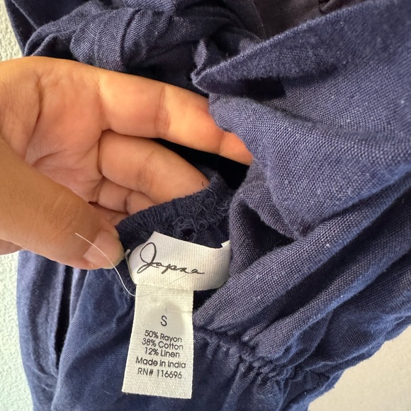 Japna linen blend jumpsuit. Navy blue. NWT. - Picture 10 of 12